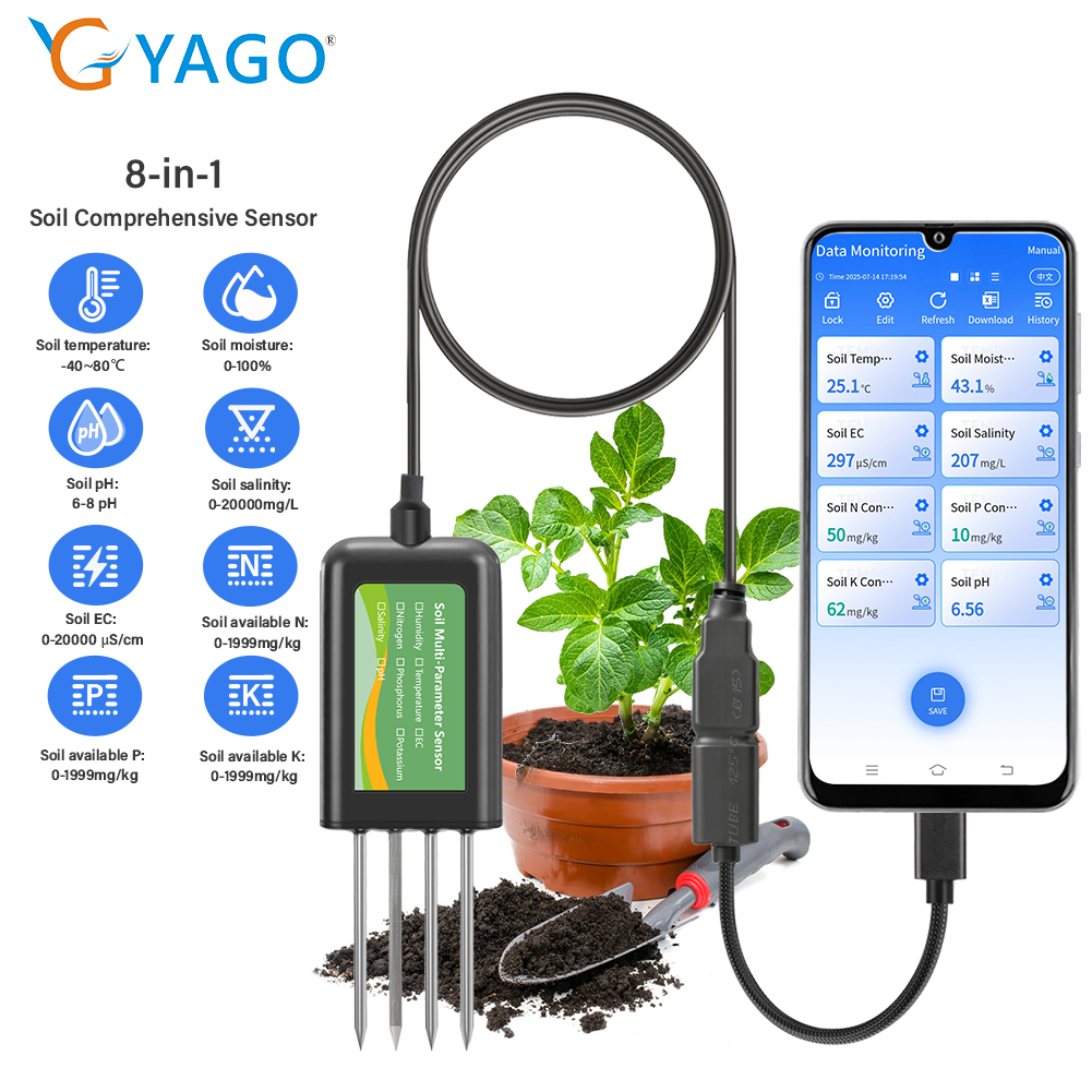 Precision Farming Smart Agriculture - Sensor de suelo YAGO 8 en