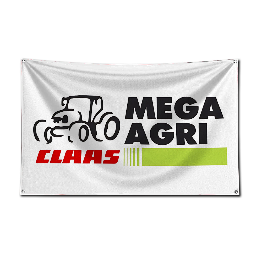 Bandera para Tractor y Cosecha - Farming Agriculture Logo reseña y precio